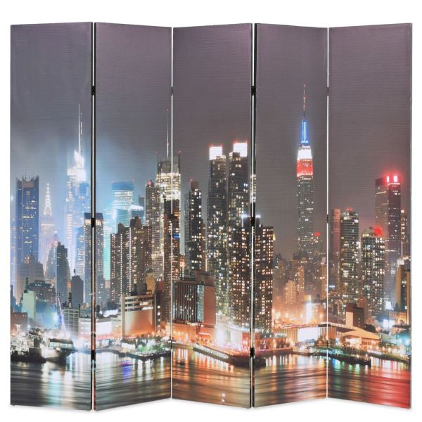 Trendige Parma Raumteiler klappbar 200 x 170 cm New York bei Nacht