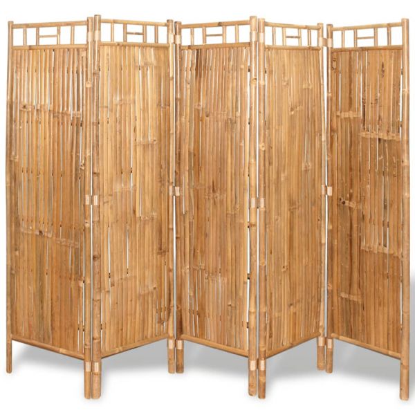 Prachtvolle Trieste Raumteiler Bambus 5-tlg. 200x160 cm