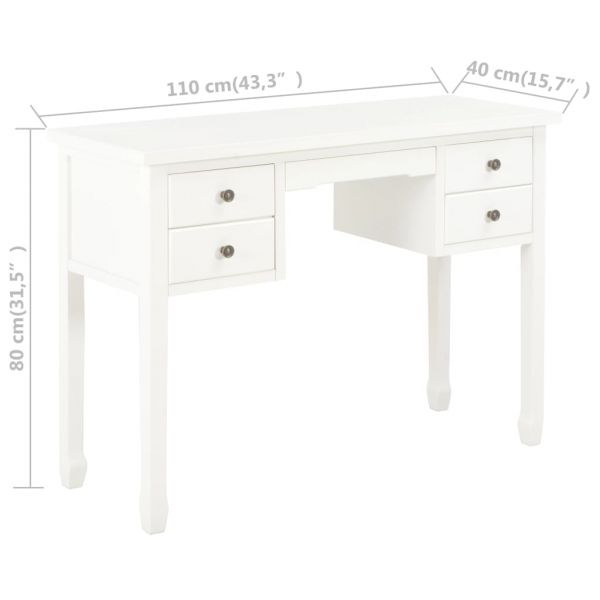 ausgezeichnete Schreibtisch Weiß 110 x 40 x 80 cm Massivholz Cádiz