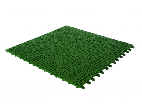 6 x Flexible Kunststofffliesen 55,5 x 55,5cm für den Außenbereich, grün, von Ezooza