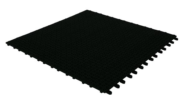 9 x Flexible Kunststofffliesen 55,5 x 55,5cm für den Außenbereich, schwarz, von Ezooza